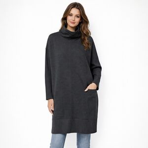 Lululemon Ribbed Turtleneck Sweater Dress Size 4 Gray NWT Oversized